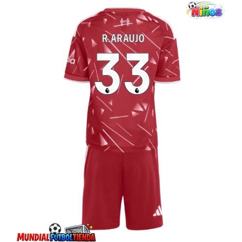 Camiseta Liverpool Ronald Araujo #33 Primera Equipación Replica 2026-27 para niños mangas cortas (+ Pantalones cortos)
